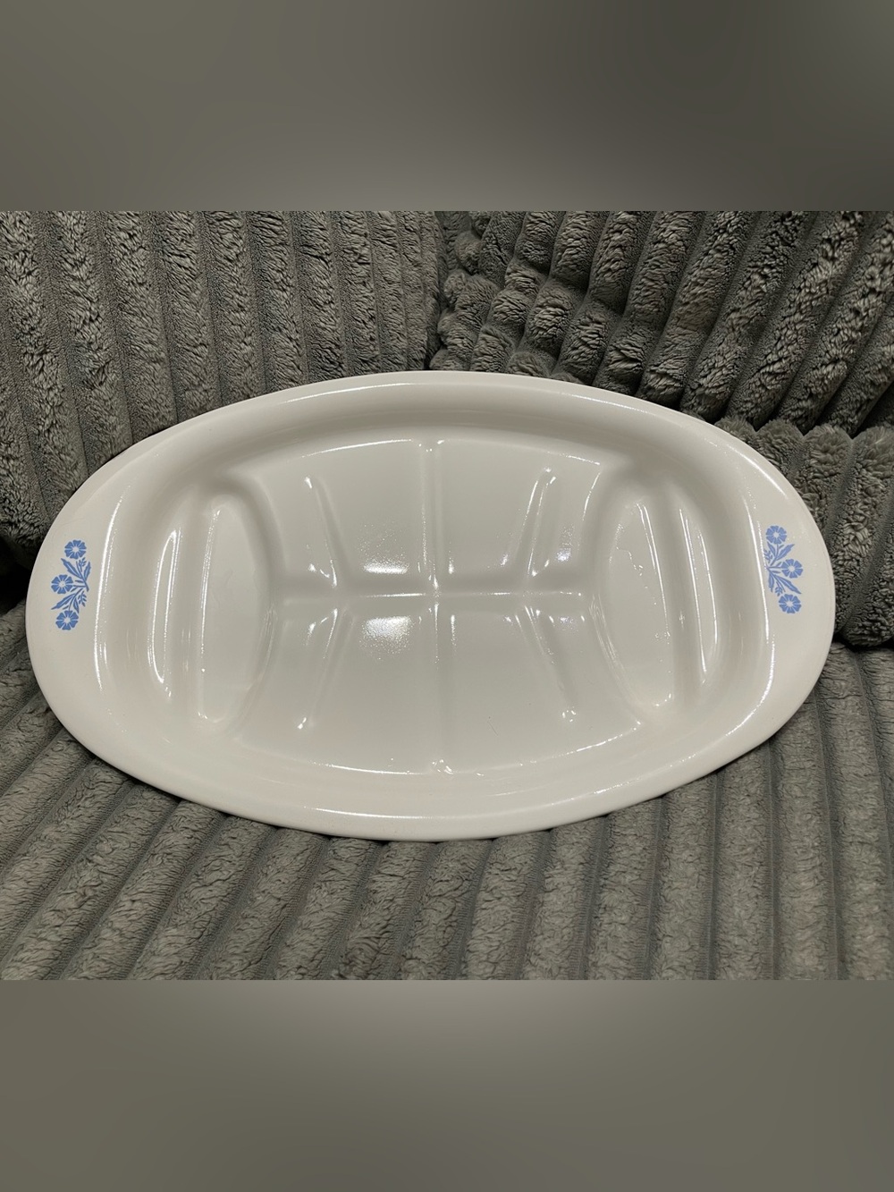 Corning Ware Serving/Meat Platter P19 Blue Cornflower Vintage 1961-1966